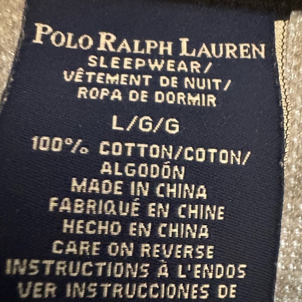 Polo Ralph Lauren Sleepwear Men’s Top Waffle Knit Gray. Size Large EUC - Picture 3 of 6